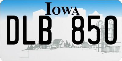 IA license plate DLB850