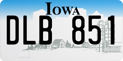 IA license plate DLB851