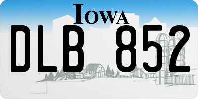IA license plate DLB852