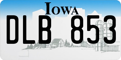 IA license plate DLB853