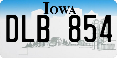 IA license plate DLB854