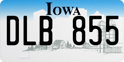 IA license plate DLB855