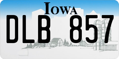 IA license plate DLB857