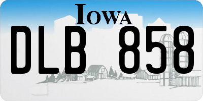IA license plate DLB858