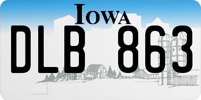 IA license plate DLB863