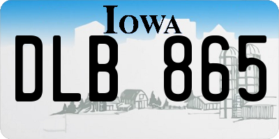 IA license plate DLB865