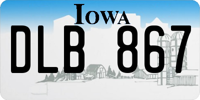 IA license plate DLB867