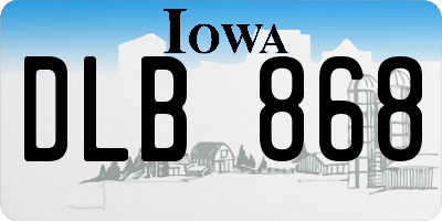 IA license plate DLB868