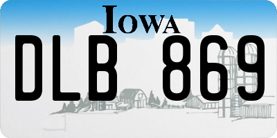 IA license plate DLB869