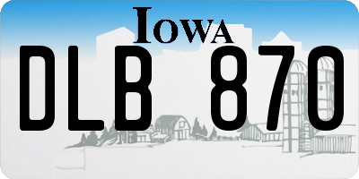 IA license plate DLB870