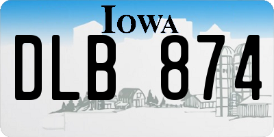 IA license plate DLB874