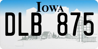 IA license plate DLB875