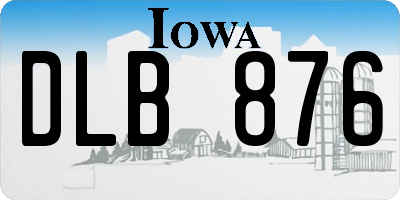 IA license plate DLB876