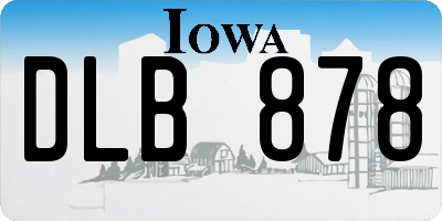 IA license plate DLB878