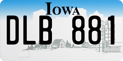 IA license plate DLB881