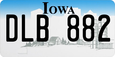 IA license plate DLB882