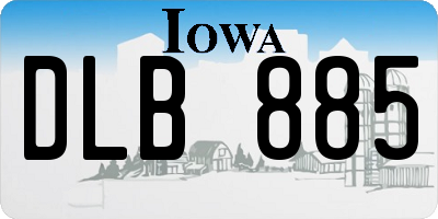 IA license plate DLB885