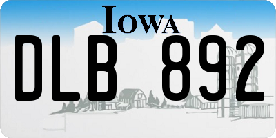 IA license plate DLB892