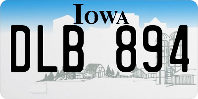 IA license plate DLB894