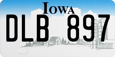 IA license plate DLB897