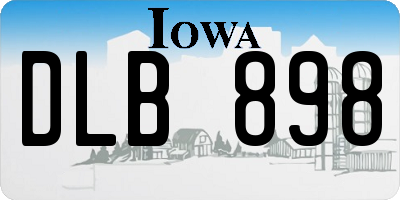 IA license plate DLB898