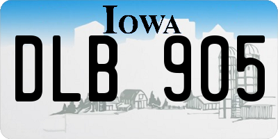 IA license plate DLB905