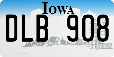 IA license plate DLB908