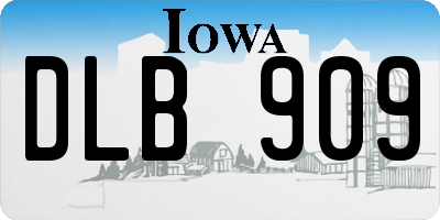 IA license plate DLB909