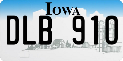IA license plate DLB910