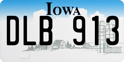 IA license plate DLB913