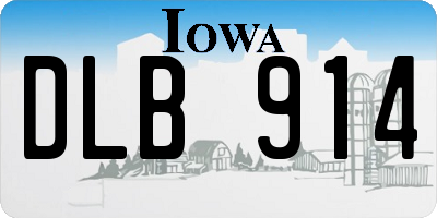 IA license plate DLB914