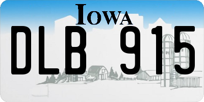 IA license plate DLB915