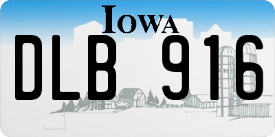 IA license plate DLB916