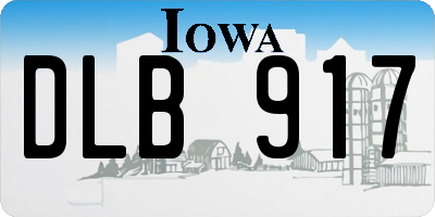 IA license plate DLB917