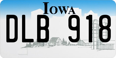 IA license plate DLB918