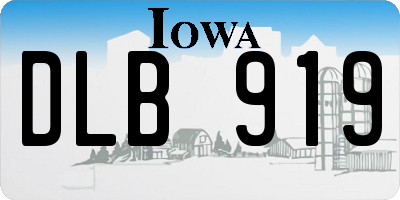 IA license plate DLB919