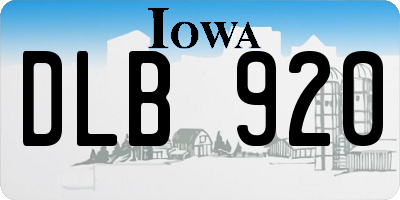 IA license plate DLB920