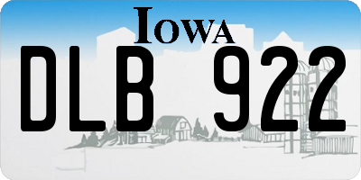 IA license plate DLB922