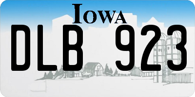 IA license plate DLB923