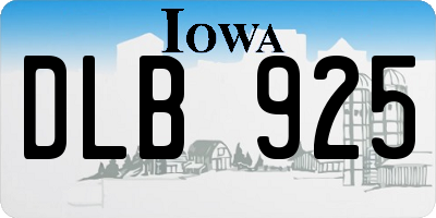 IA license plate DLB925