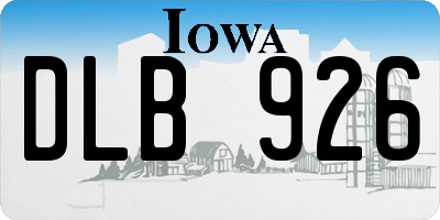 IA license plate DLB926