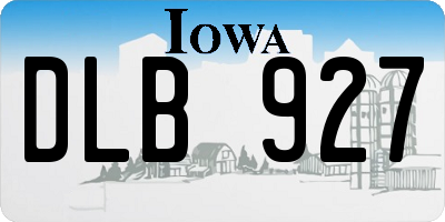 IA license plate DLB927