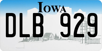 IA license plate DLB929