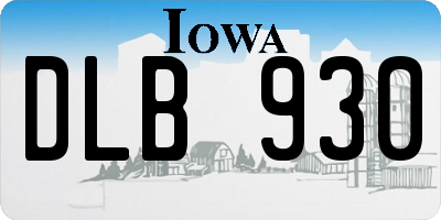 IA license plate DLB930