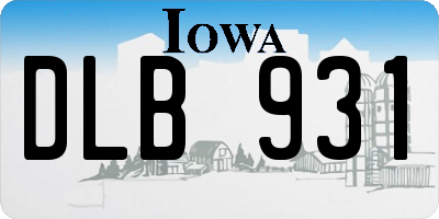 IA license plate DLB931