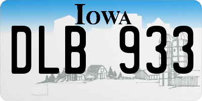 IA license plate DLB933