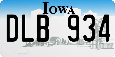 IA license plate DLB934