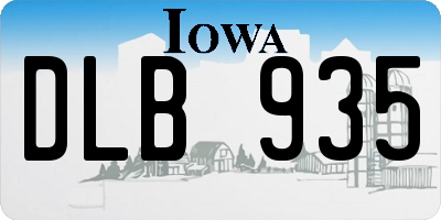 IA license plate DLB935