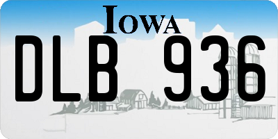 IA license plate DLB936