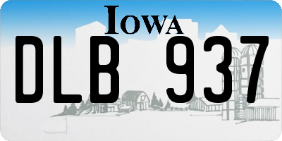 IA license plate DLB937